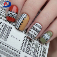 Tattoo Nails,Black Lace Water Ripple Pattern Water Based Transfer Sticker Nail Tattoo